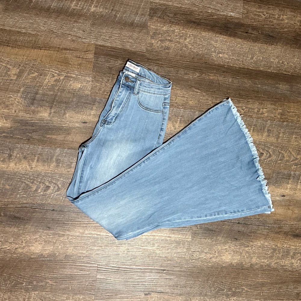 Vibrant Light Blue Flare Jeans